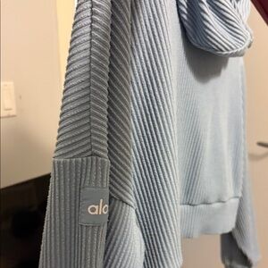 ALO Yoga Light Blue Cowl Neck Sweater